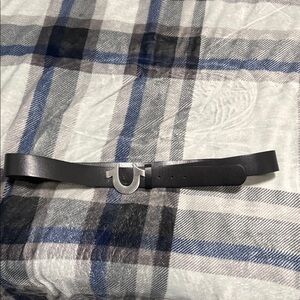 True Religion Leather Belt with Silver Buckle